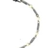 Mulberry Mongoose Snare Wire Bracelet – Hammered Links with White Pearl