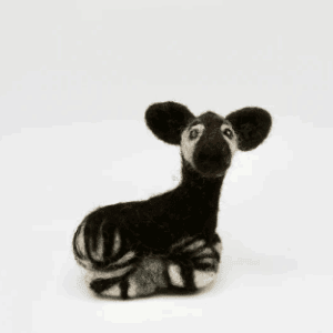 Okapi with Christmas Lights 'Felti' - Peruvian handmade felted animals